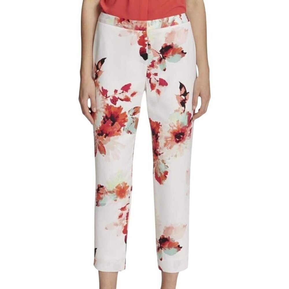 DKNY Floral Spring Summer Lined Ankle Dress Pants Size 12
